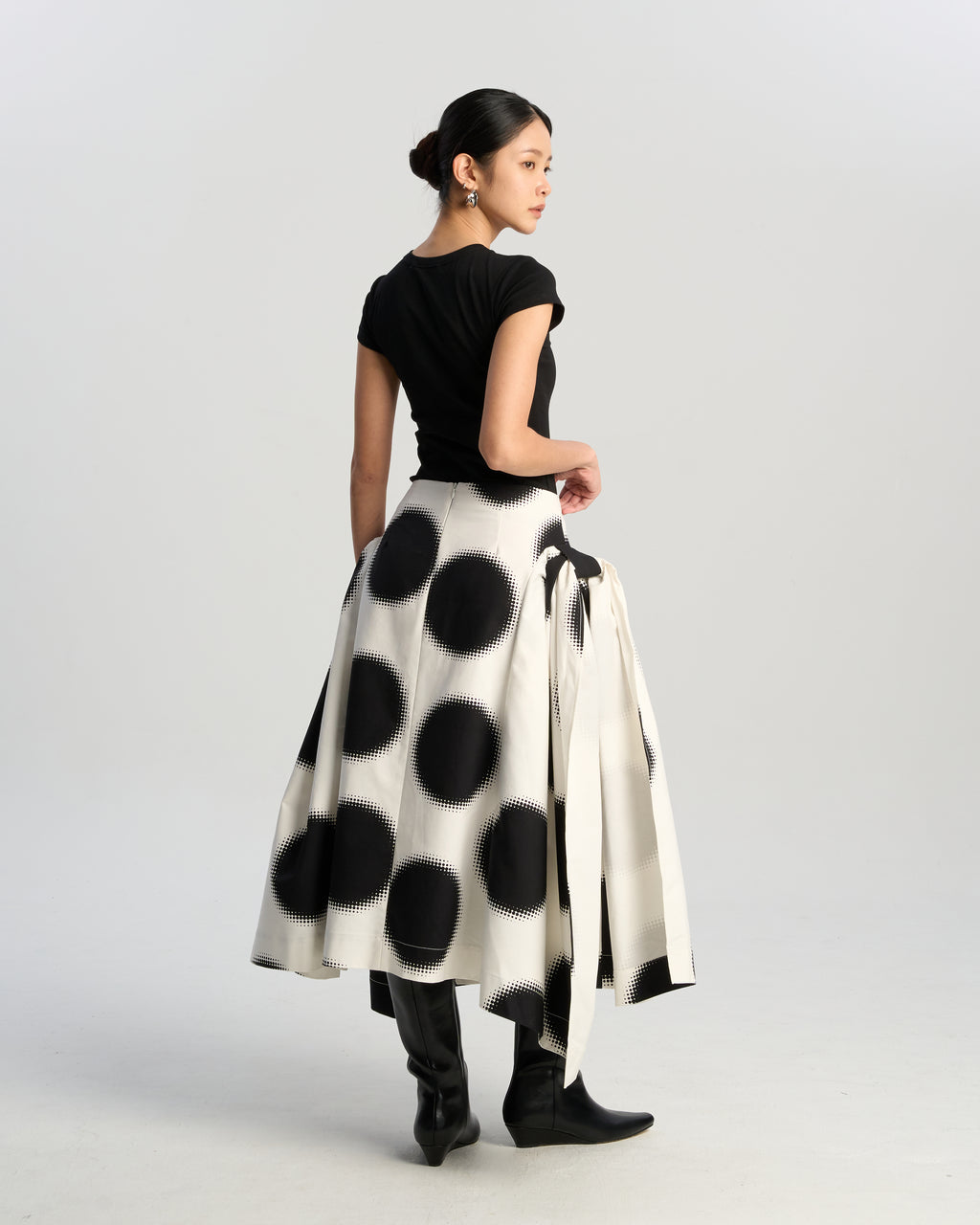 Gradient Dot Sculptural Skirt