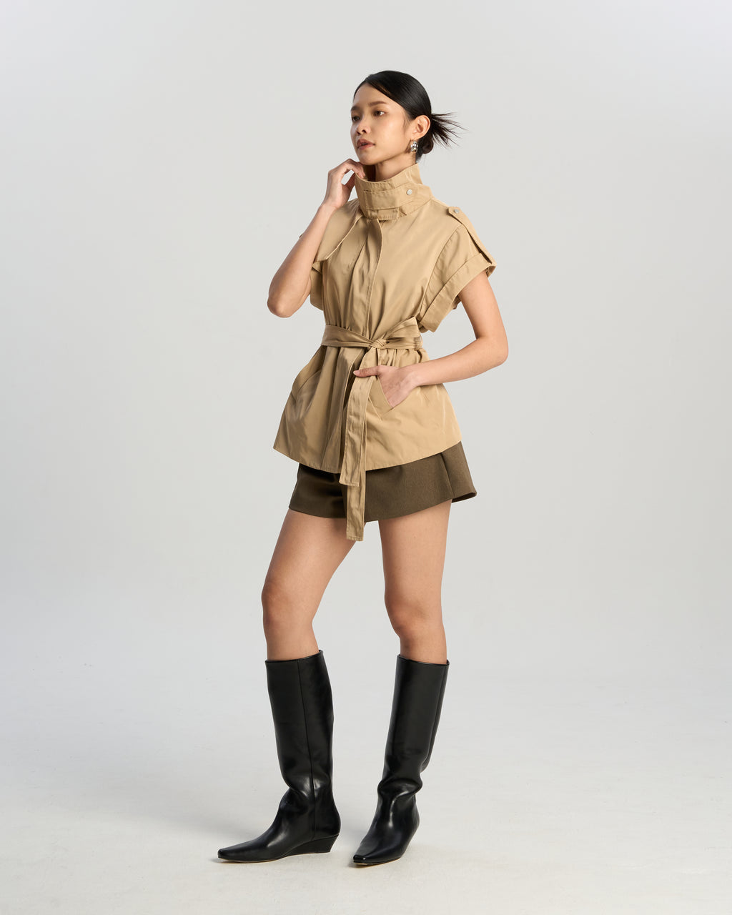 High Waist Pleated Shorts