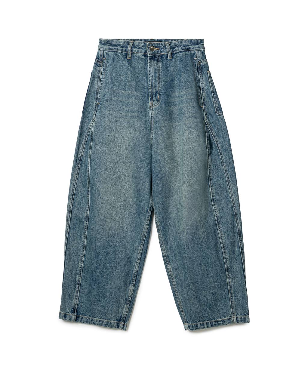 Structured Curved-Leg Jeans