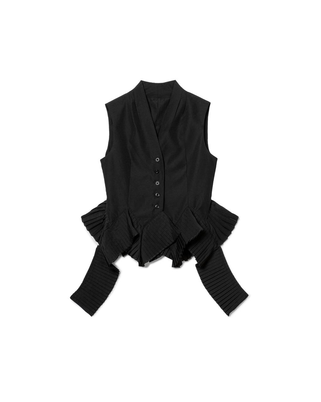 Modern Pleated-Hem Vest