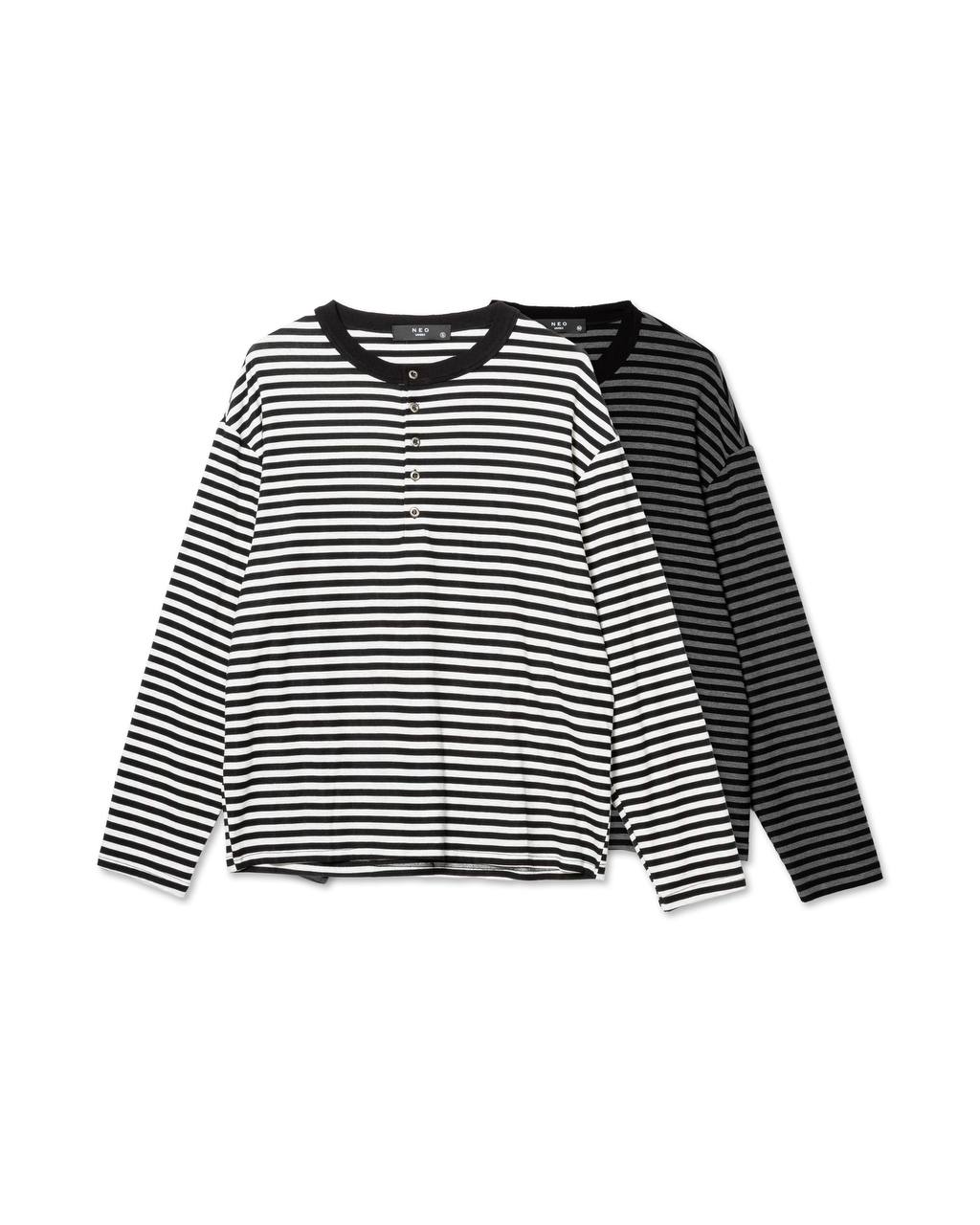 Relaxed Striped Henley