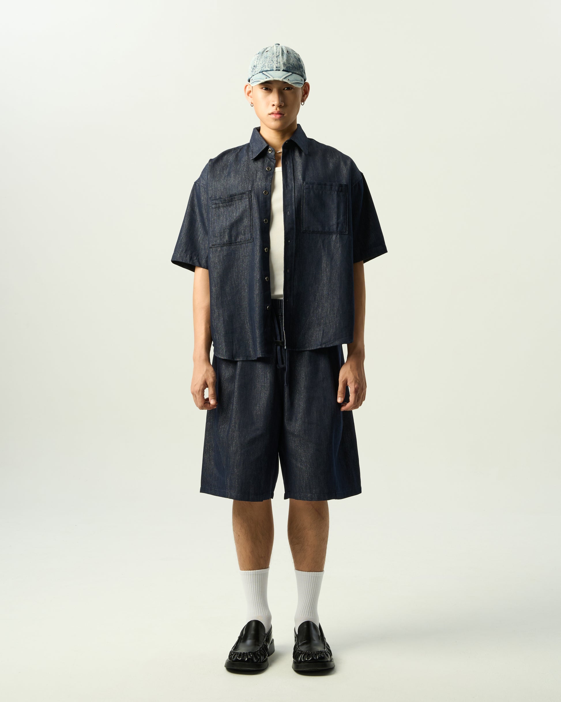 Relaxed Dual-Pocket Denim Shirt