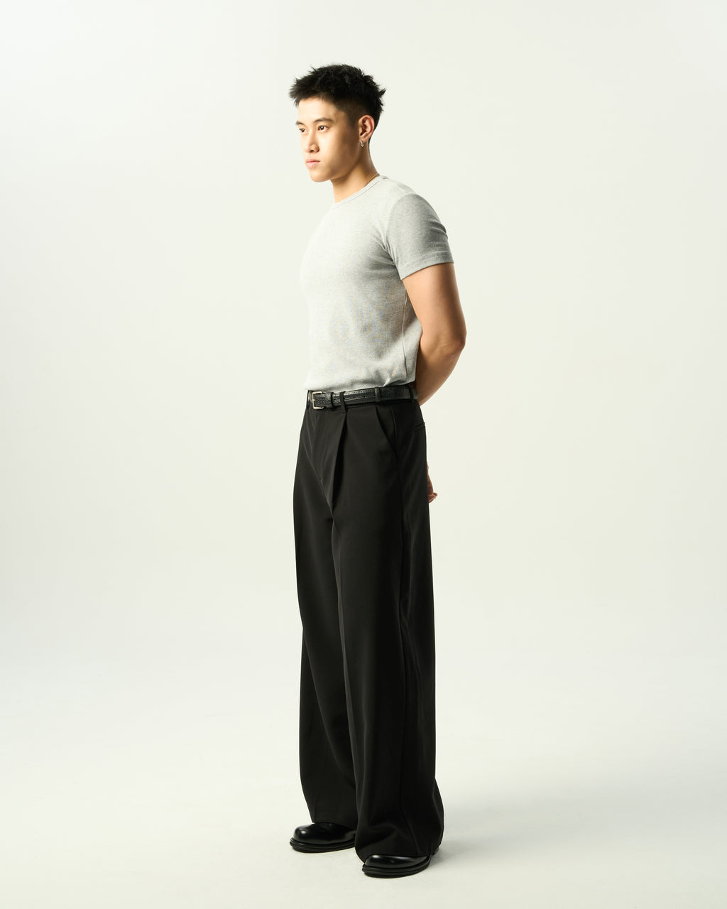 Ribbed Crew-Neck Knit Top