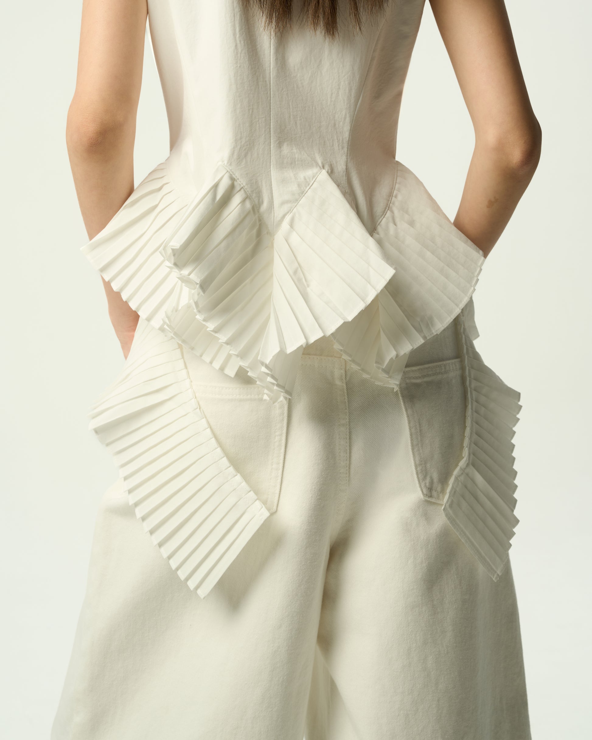 Modern Pleated-Hem Vest