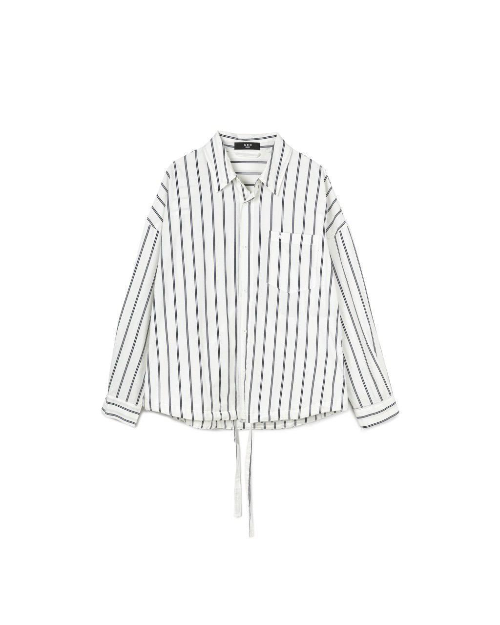 Pinstripe Drawstring Shirt