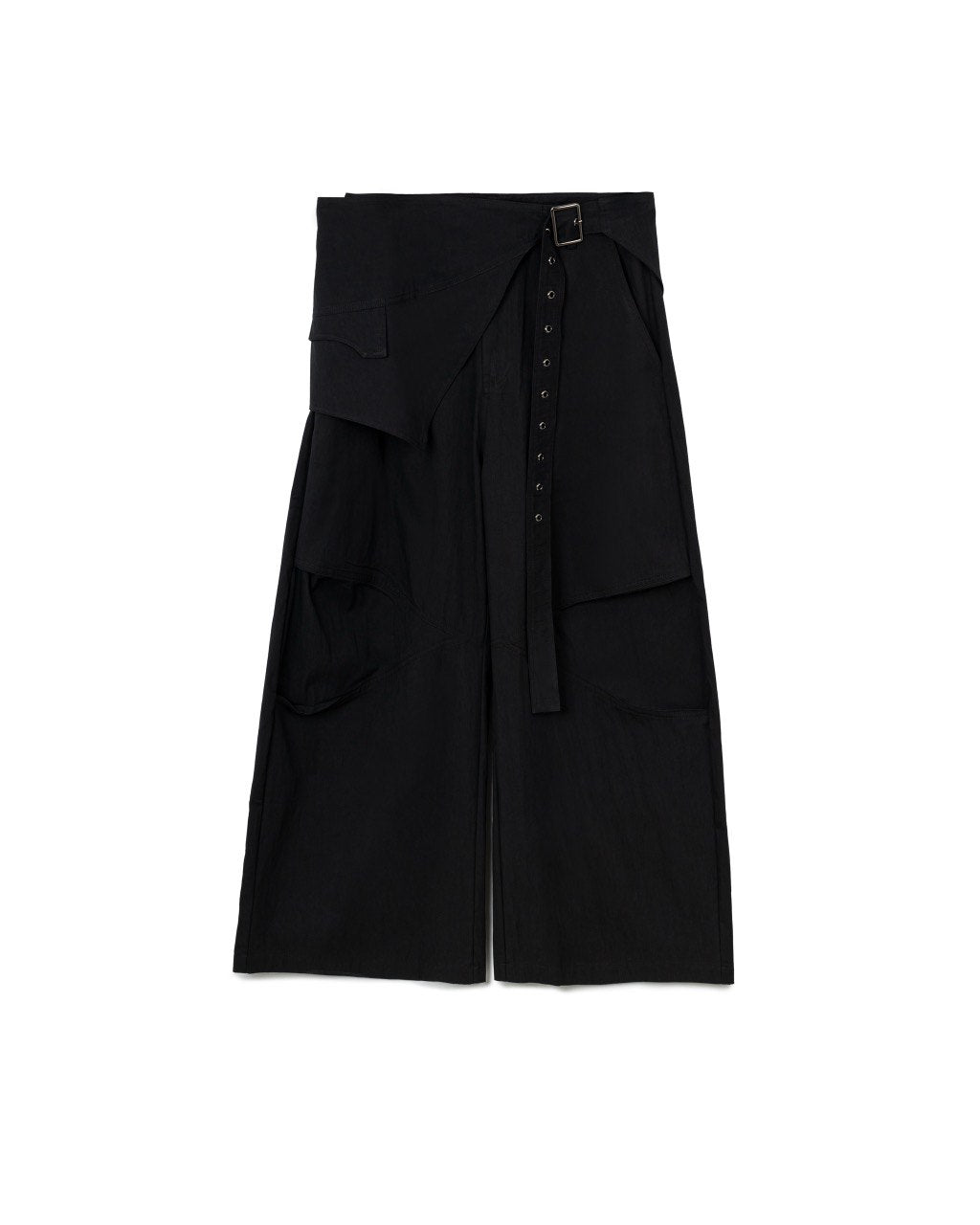 Belted Cargo Wide-Leg Pants