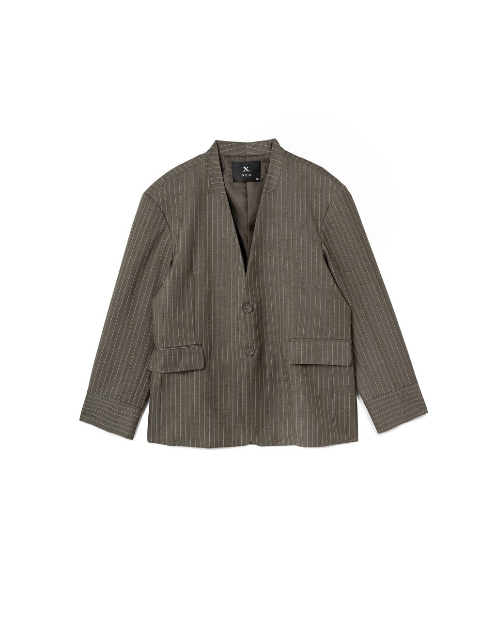 Clean Cut Collarless Blazer