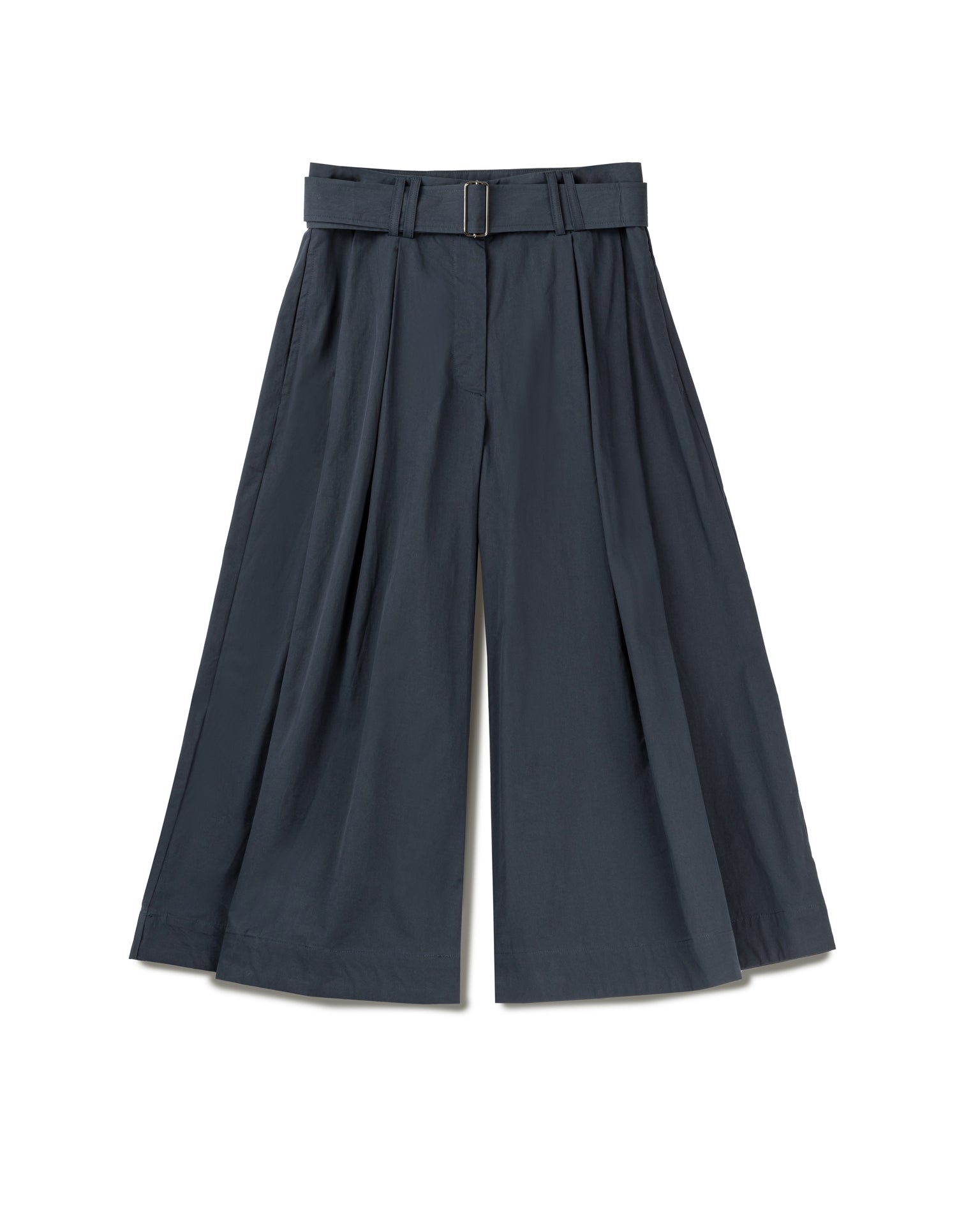 Wide Leg Cropped Trousers With Belt
