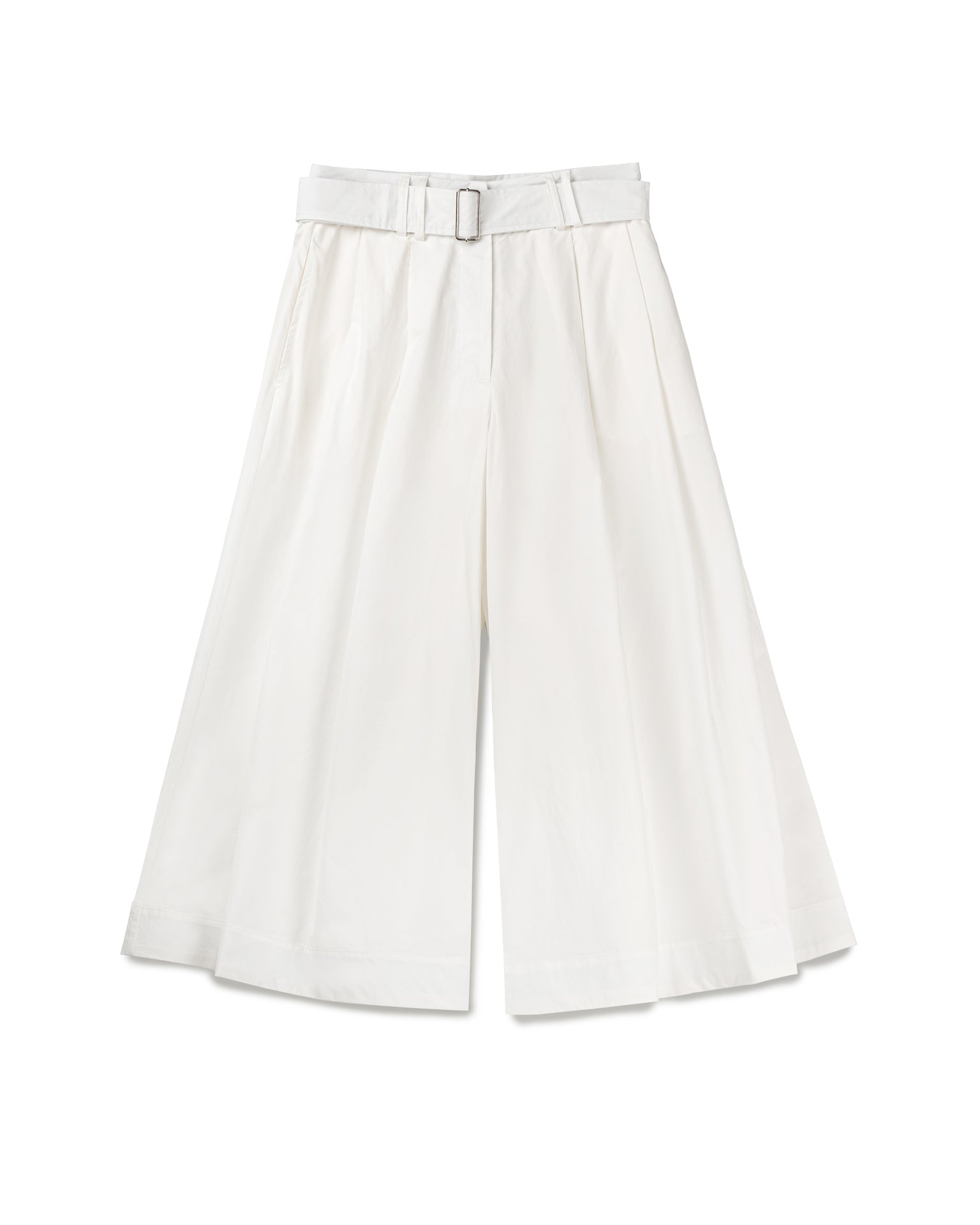 Wide Leg Cropped Trousers With Belt