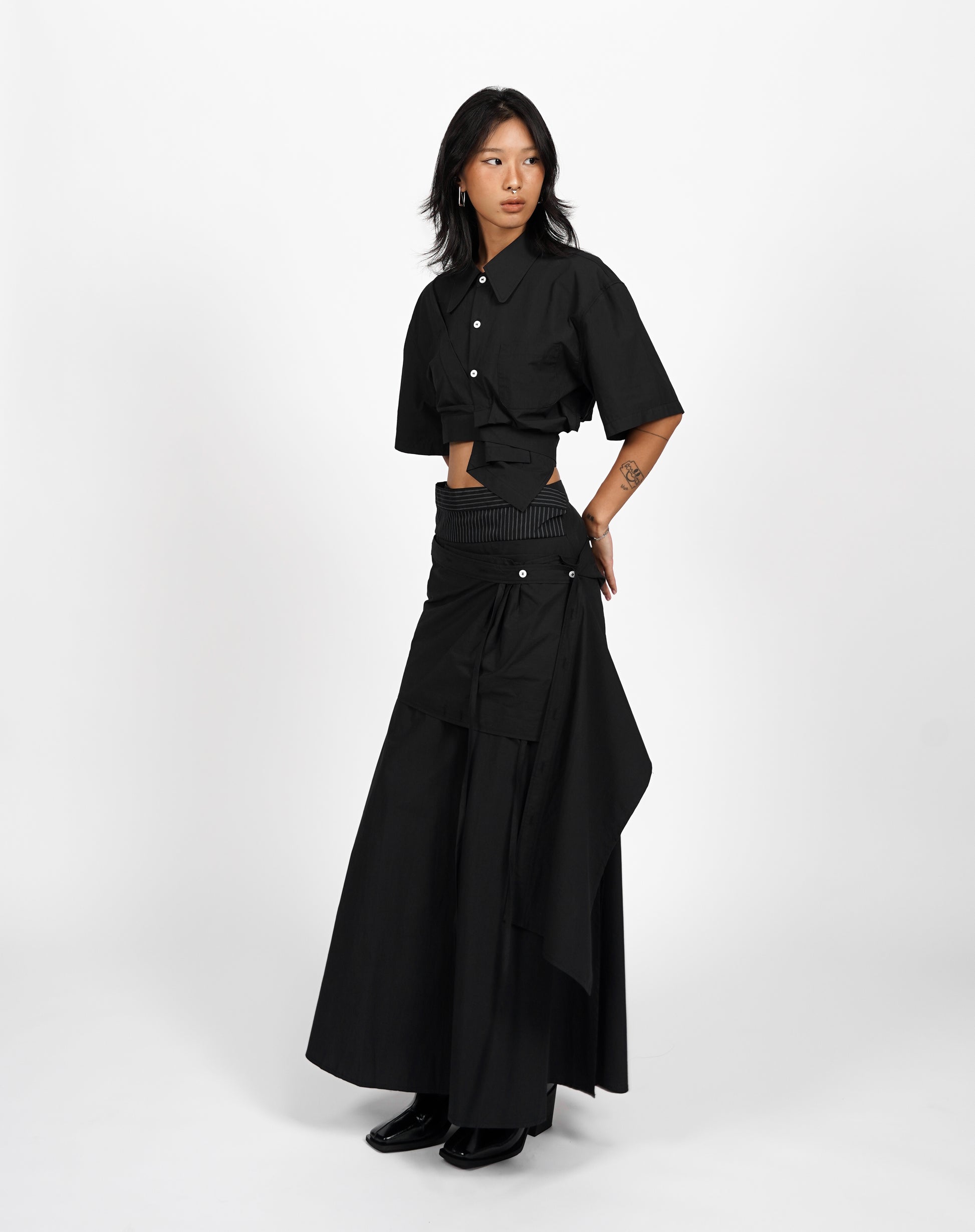 Twist Detail Shirt & Skirt Set