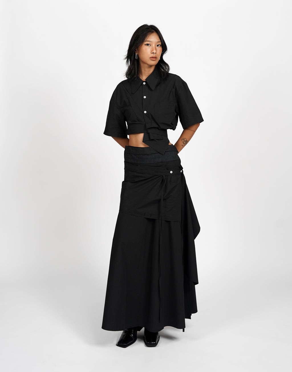 Twist Detail Shirt & Skirt Set