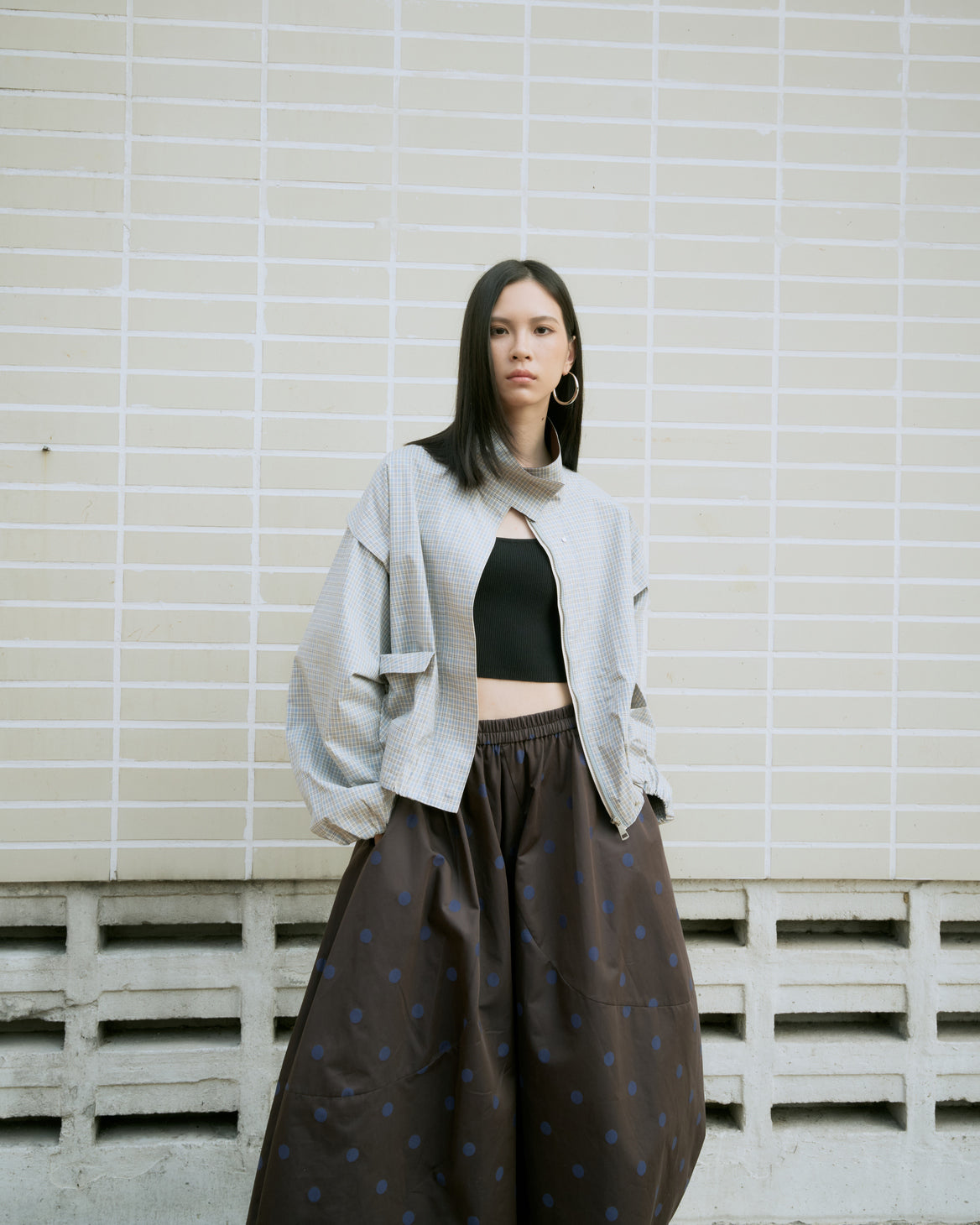 Stand Collar Cropped Jacket