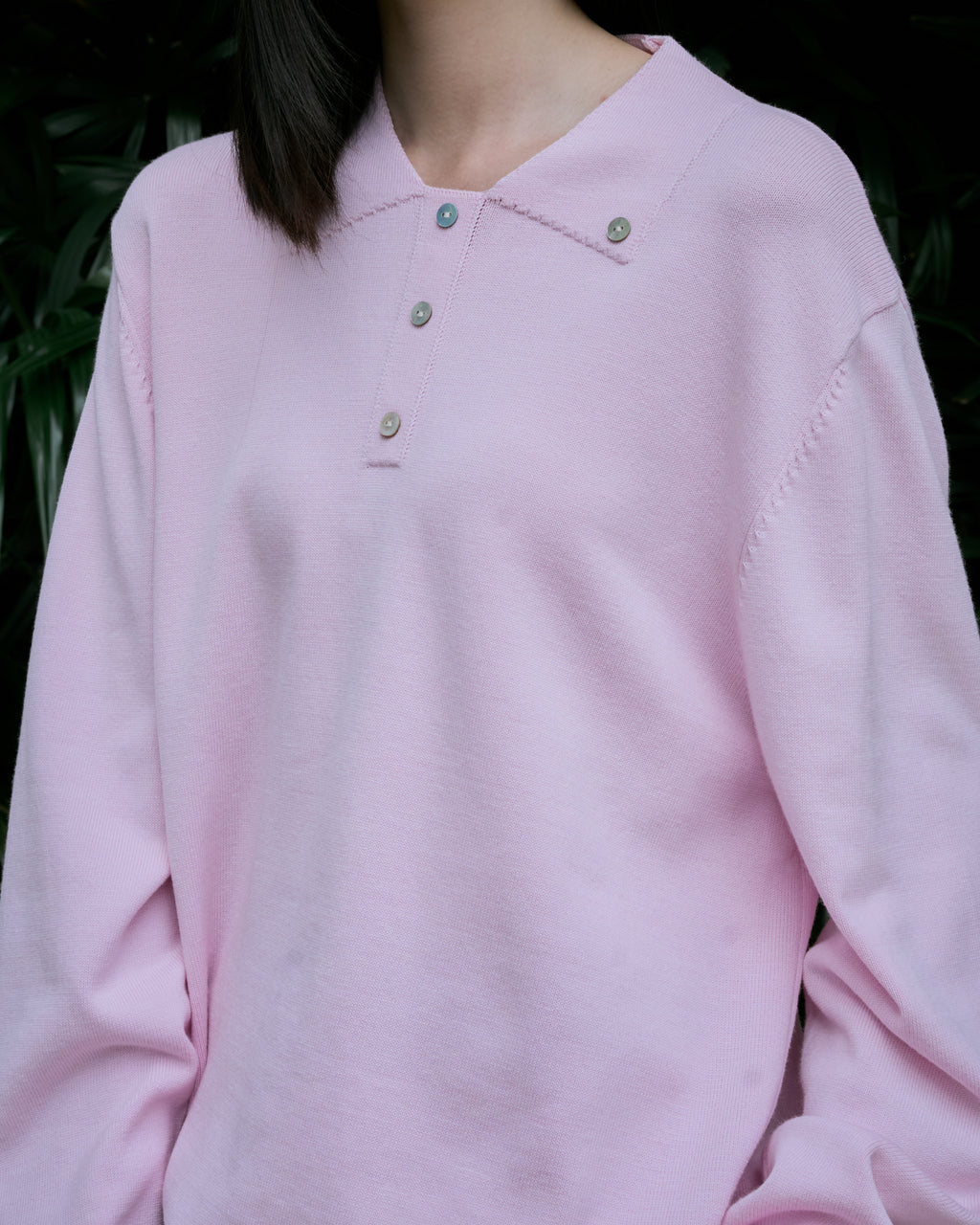 Knit Button Polo Sweater