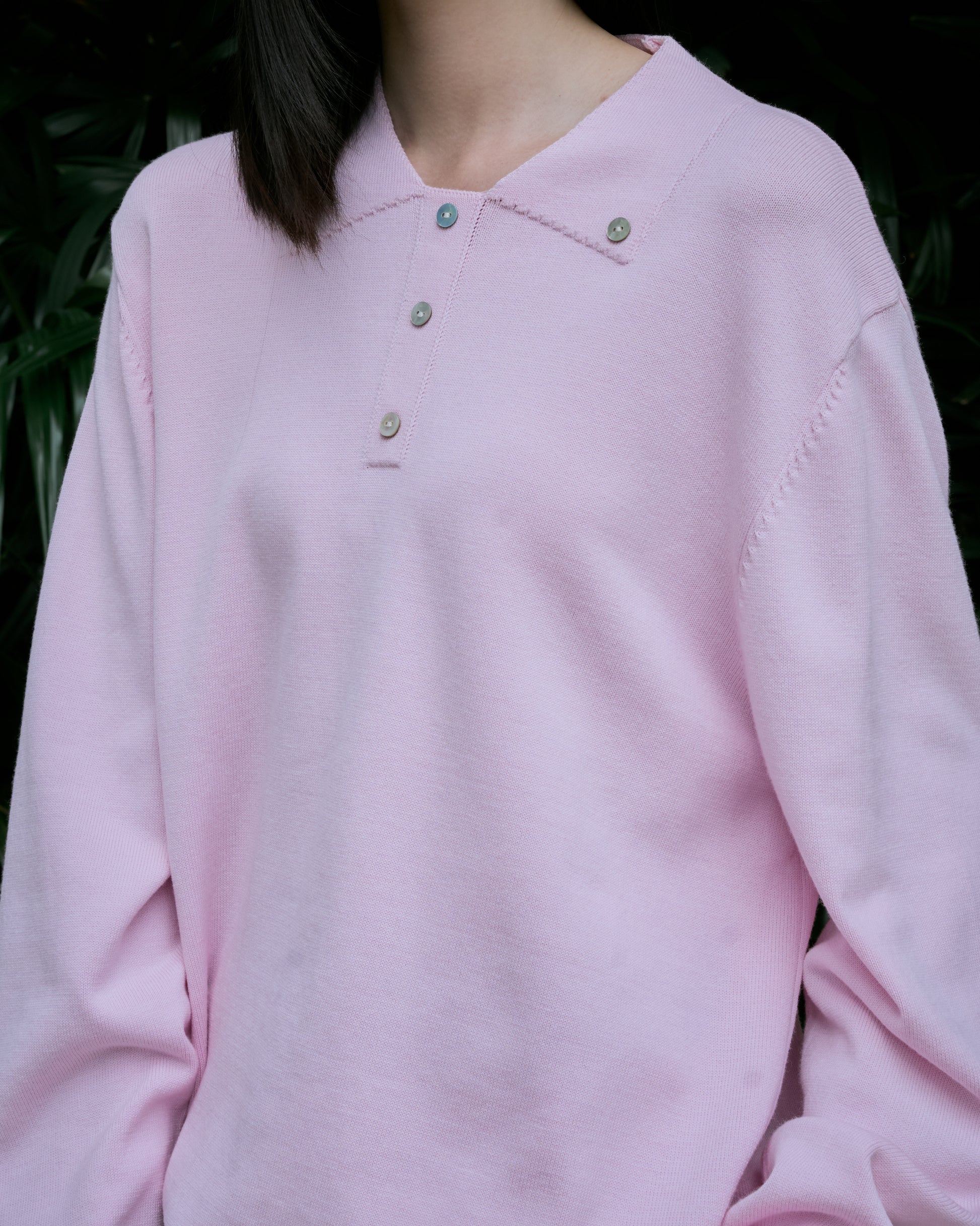 Knit Button Polo Sweater