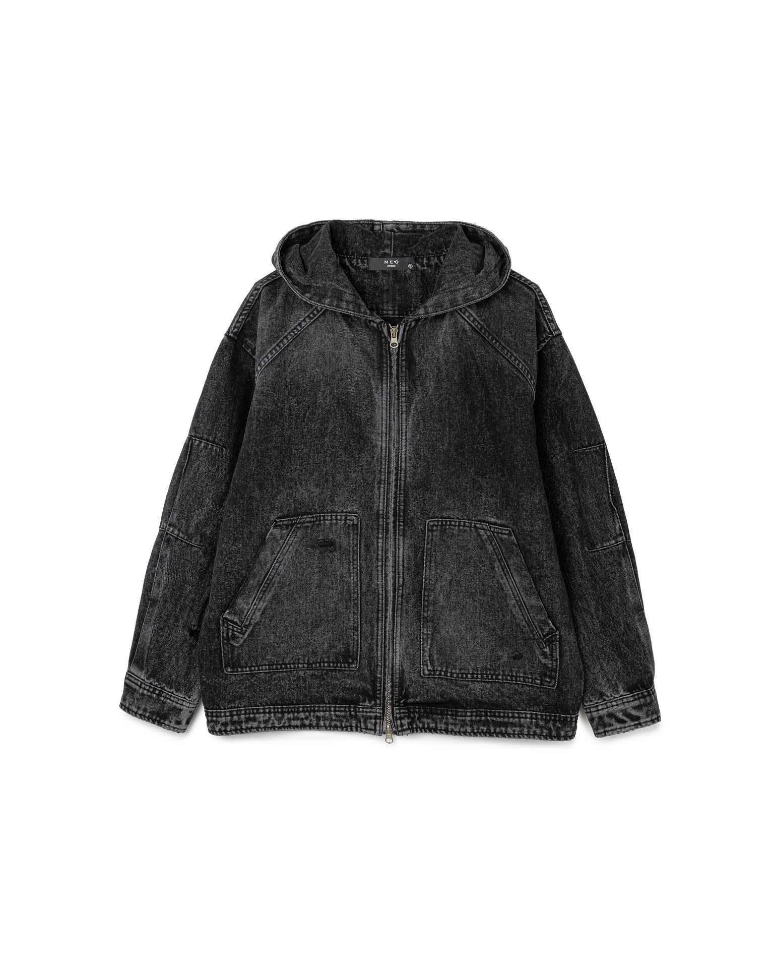 Vintage Washed Denim Hoodie