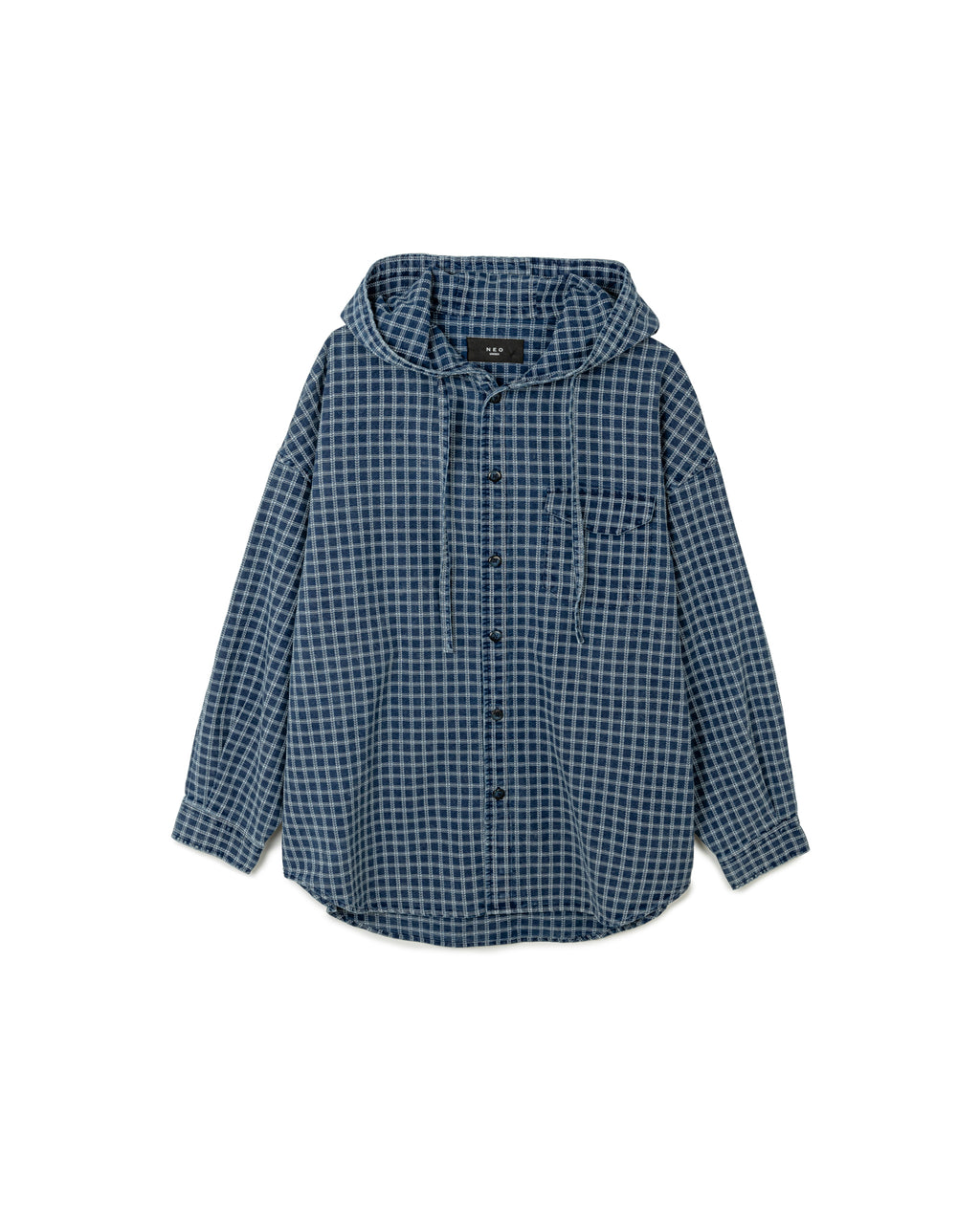 Checkered Hoodie with Embroidered Rose