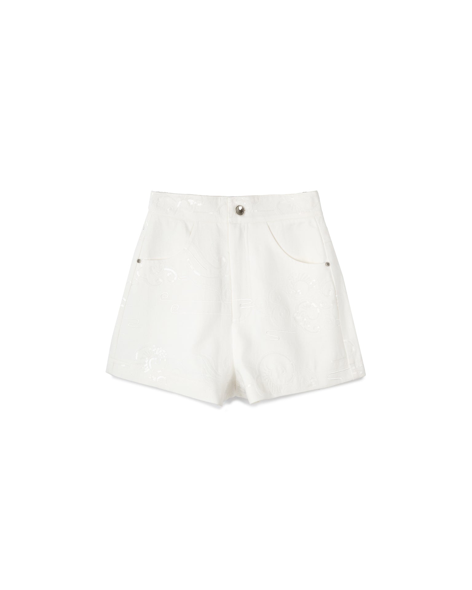 Embroidered Textured Shorts