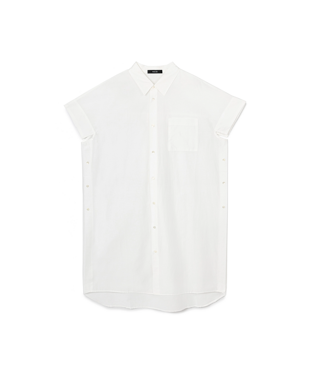 Buttoned Sleeveless Shirt Dress
