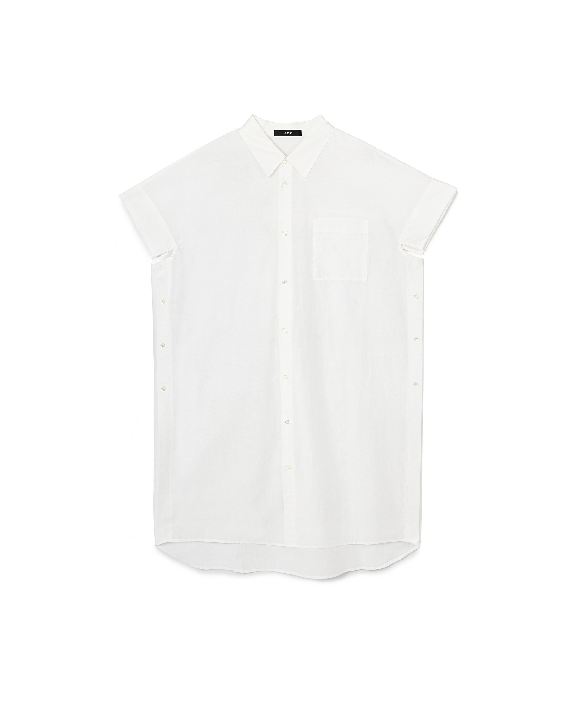 Buttoned Sleeveless Shirt Dress