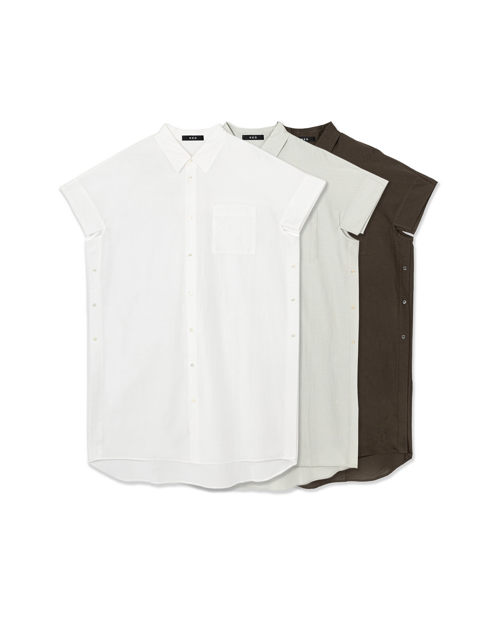 Buttoned Sleeveless Shirt Dress