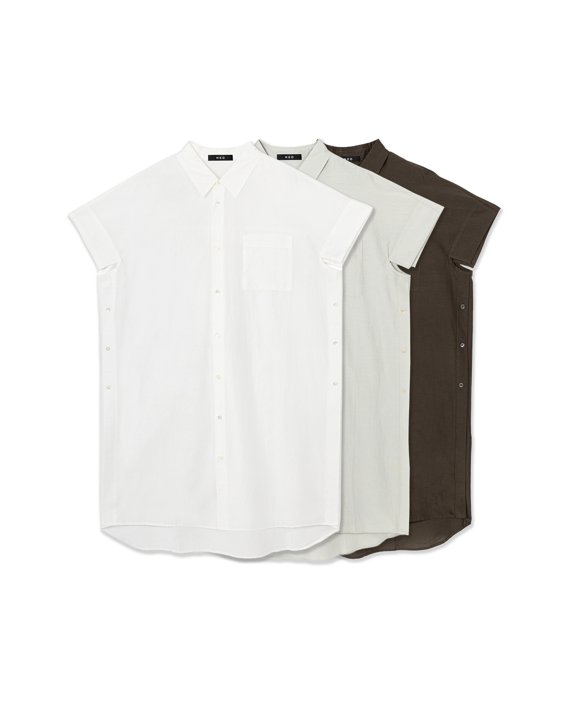 Buttoned Sleeveless Shirt Dress