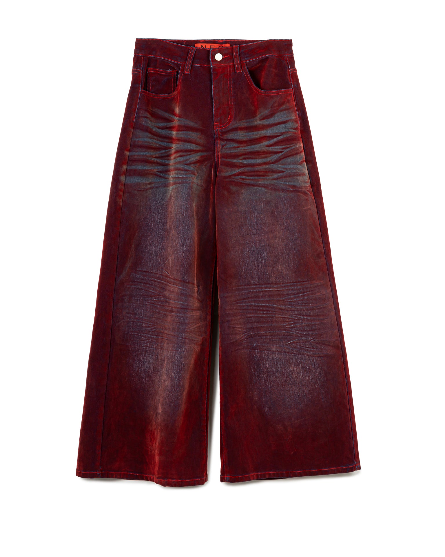 N E O CH.2 Faded Wrinkle Wide Leg Pant