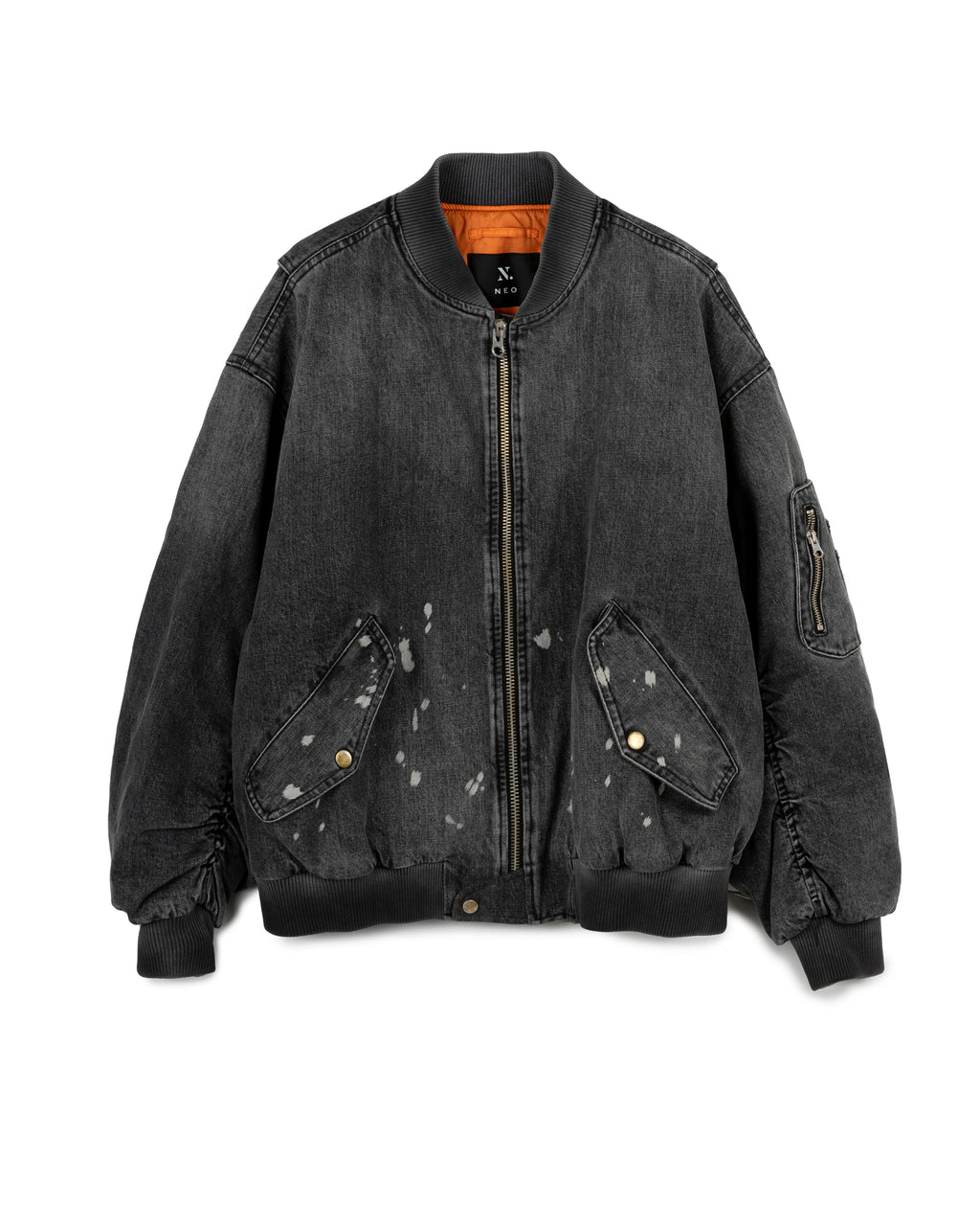 Vintage Ink Splash Bomber Jacket