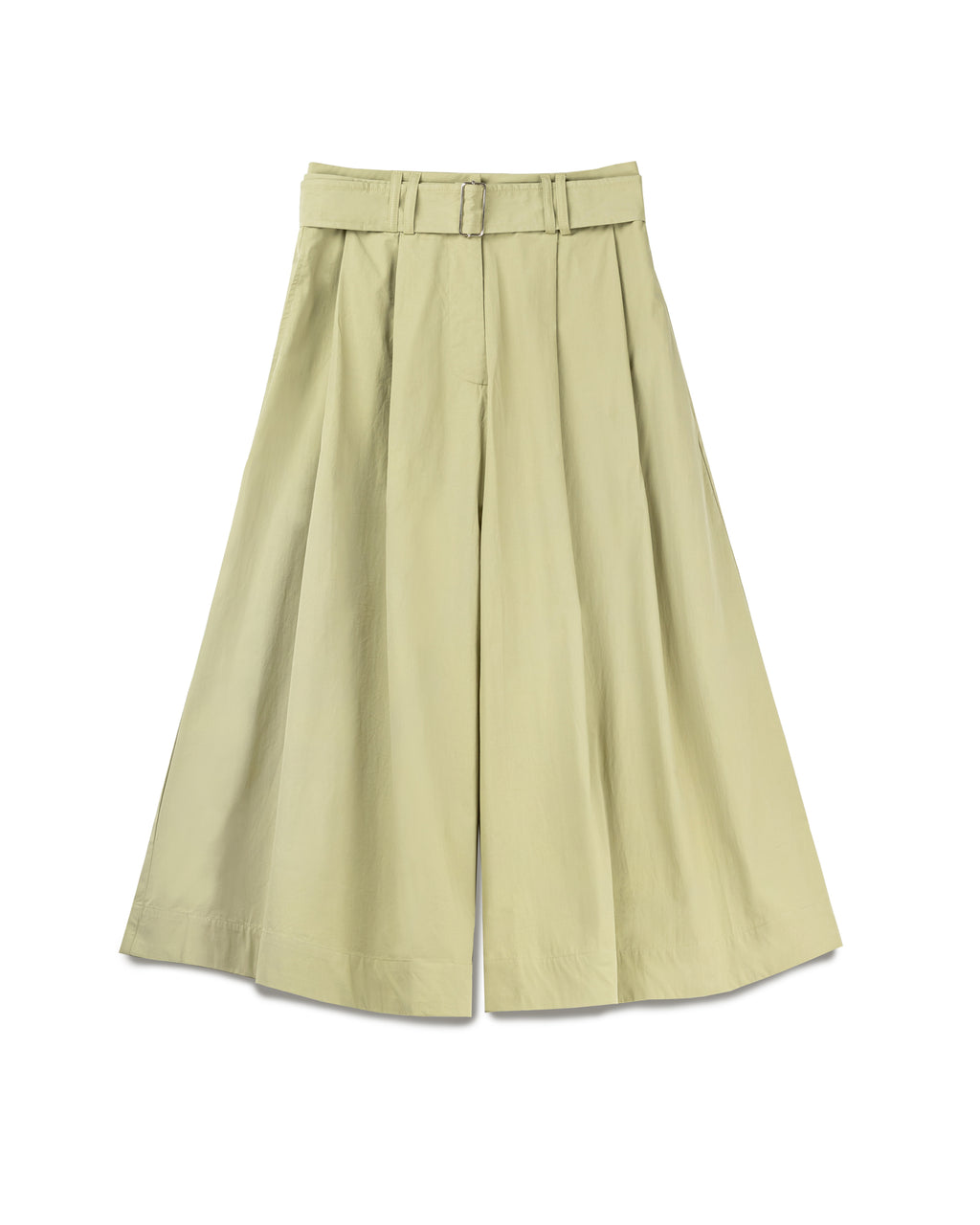 Wide Leg Cropped Trousers With Belt