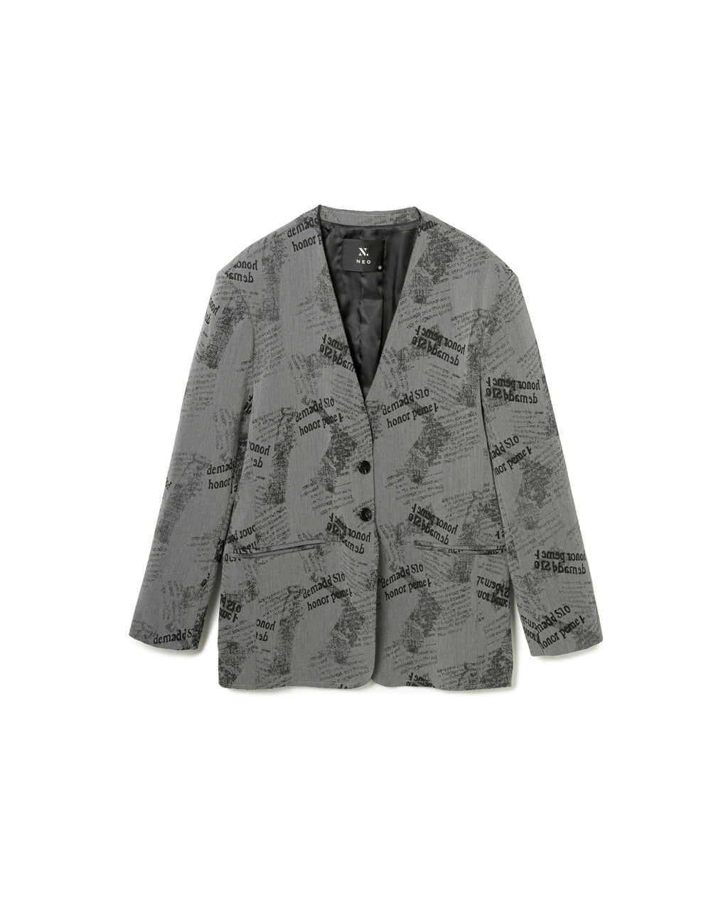 Typography Print Blazer