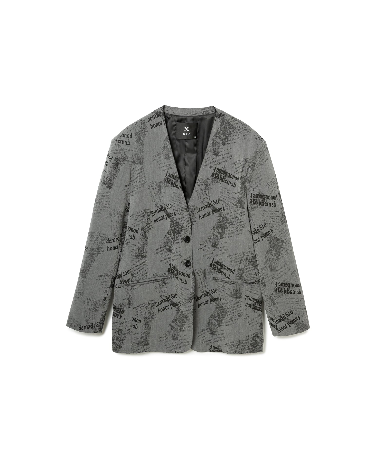 Typography Print Blazer