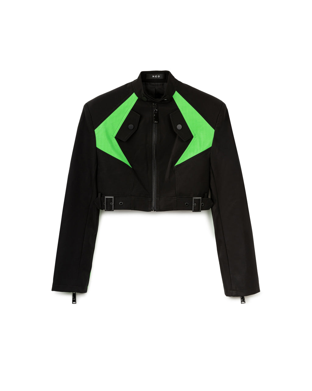 Neon Chevron Cropped Jacket