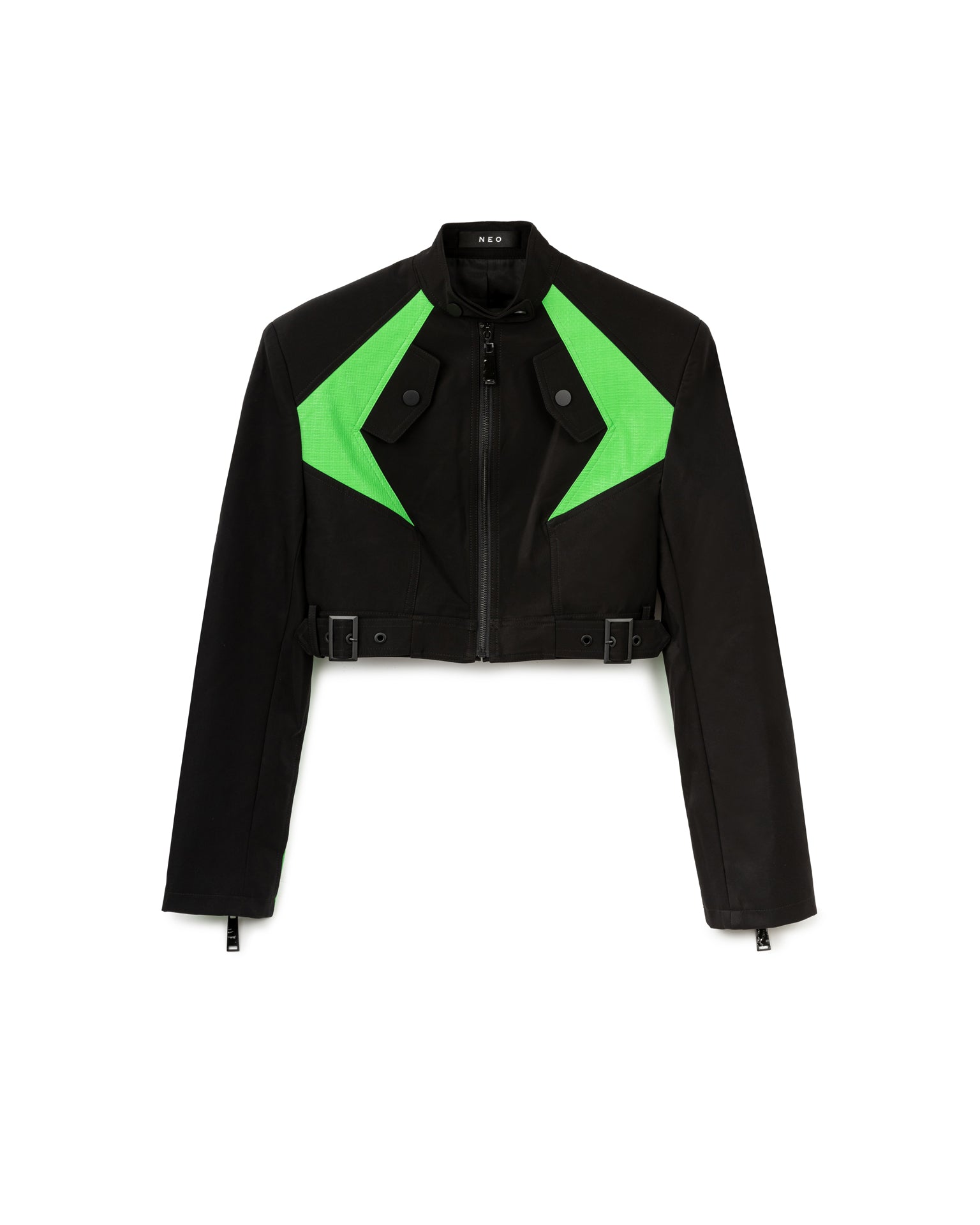 Neon Chevron Cropped Jacket