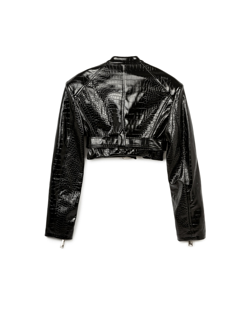 Faux Croc Belted Jacket