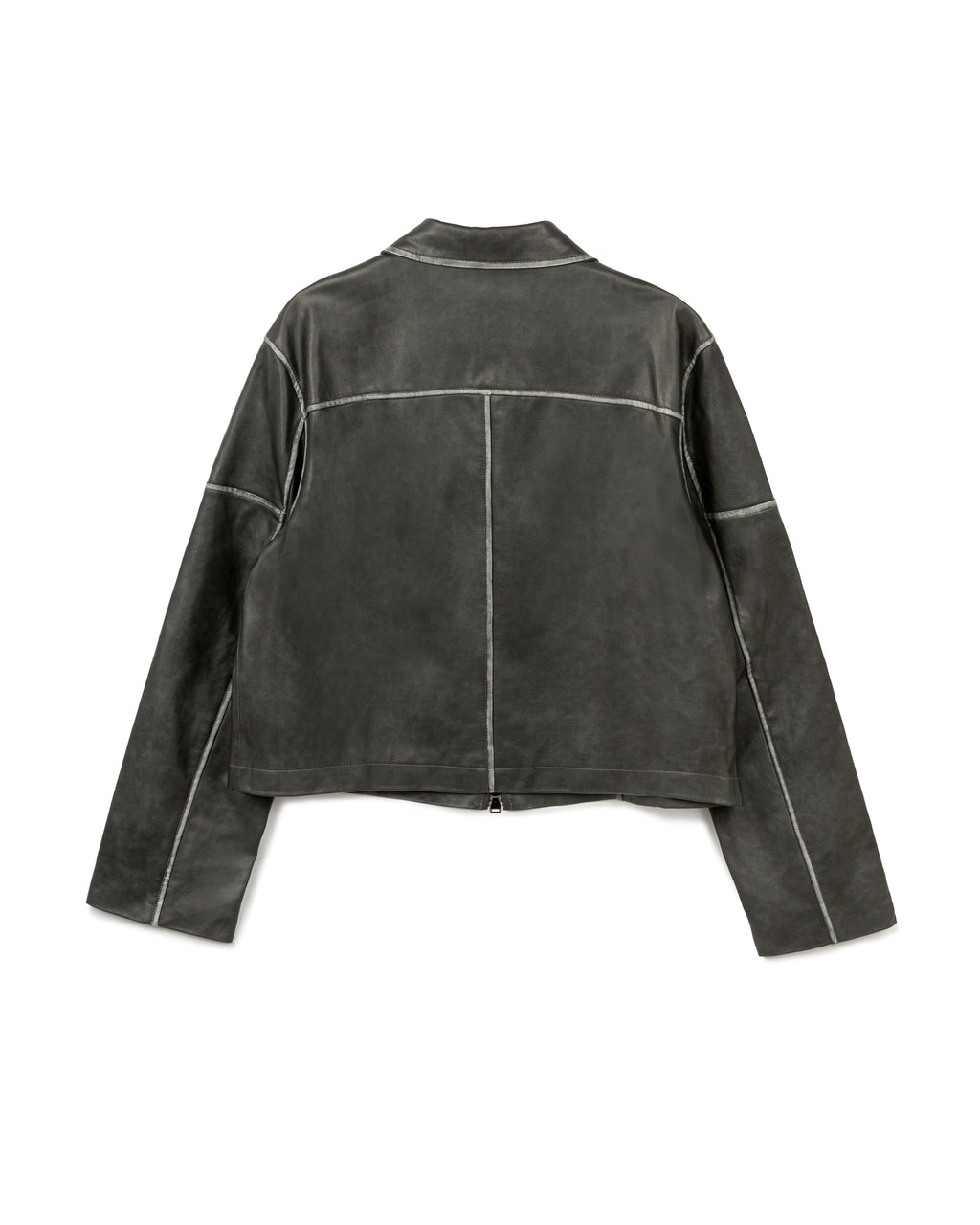 Topstitched Leather Jacket