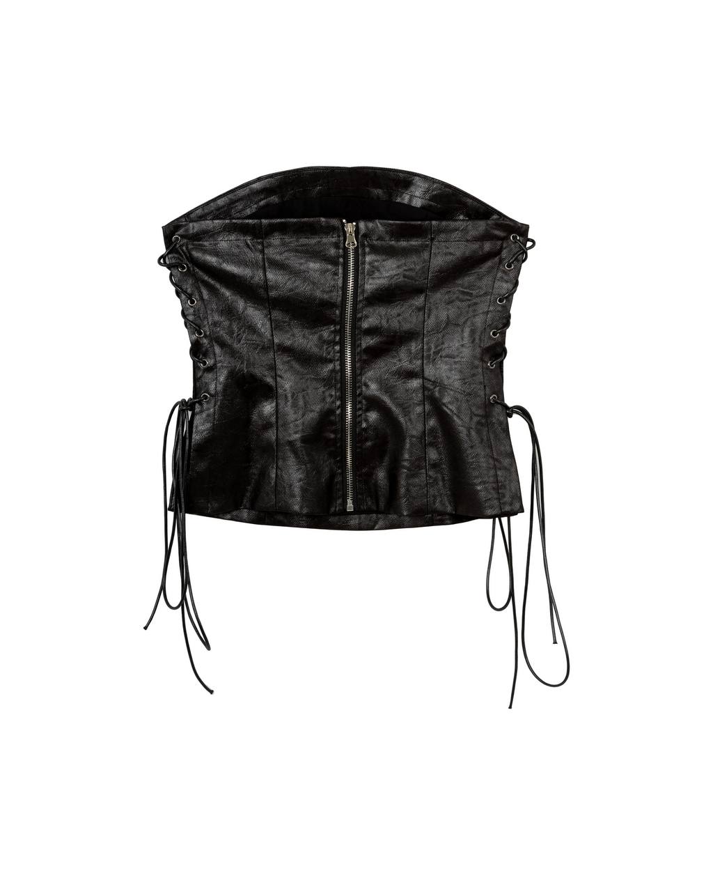 Lace-Up Corset Blouse